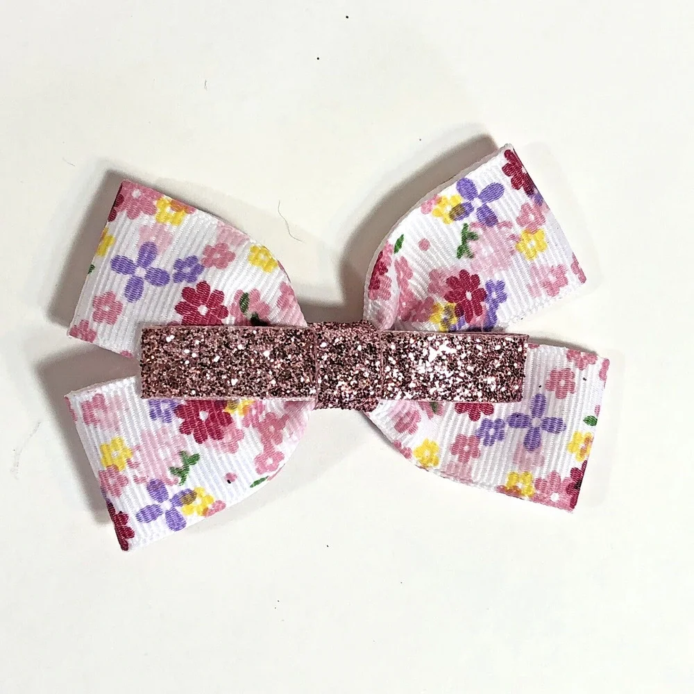 Hair Clip Barrette Lot Ribbon Bow Pastel Trendy New Coquette Glitter Flower Holo